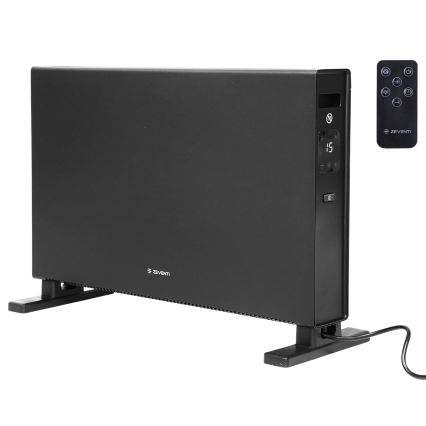ZEVENTI - Elektriline otseküttekeha/konvektor LCD-ekraaniga 1250/2000W/230V must + kaugjuhtimispult