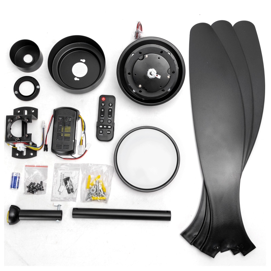 ZEVENTI - LED hämardatav laeventilaator ULUWATU LED/20W/230V 2700-6500K 132 cm must + kaugjuhtimispult