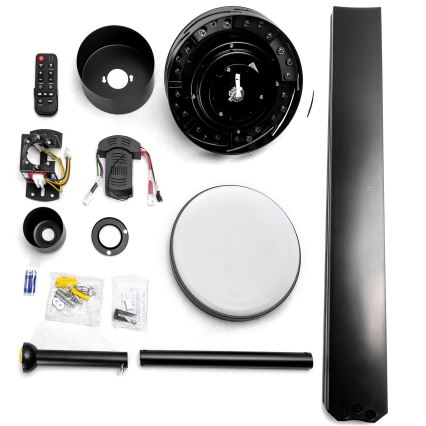 ZEVENTI - LED-hämardatav laeventilaator WALKIKI LED/24W/230V 2700-6500K 165 cm must + kaugjuhtimispult