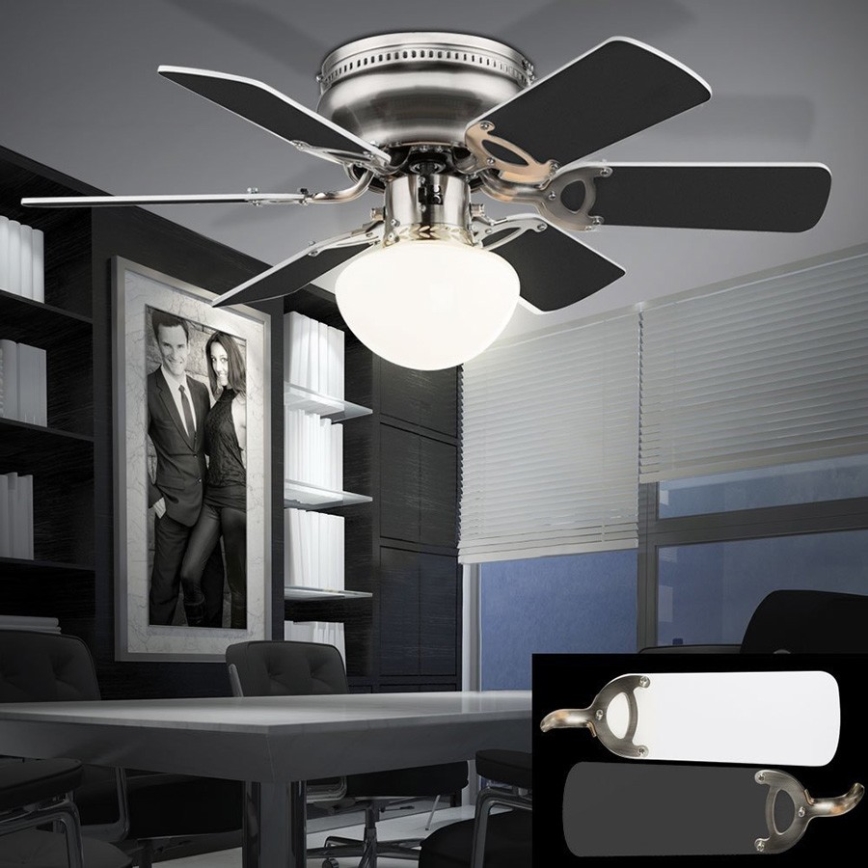 ZEVENTI - Laeventilaator GALDANA 1xE27/60W/230V hall/valge