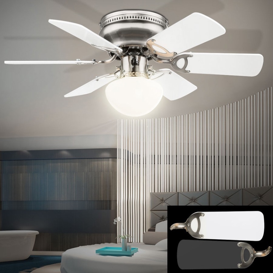 ZEVENTI - Laeventilaator GALDANA 1xE27/60W/230V hall/valge