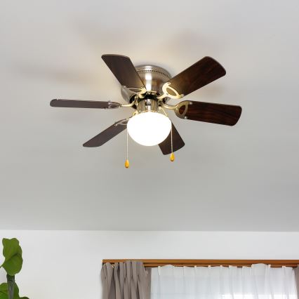 ZEVENTI - Laeventilaator GALDANA 1xE27/60W/230V pruun/beež