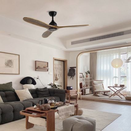 ZEVENTI - laeventilaator LAURIA Wi-Fi Tuya must/tamm + kaugjuhtimispult