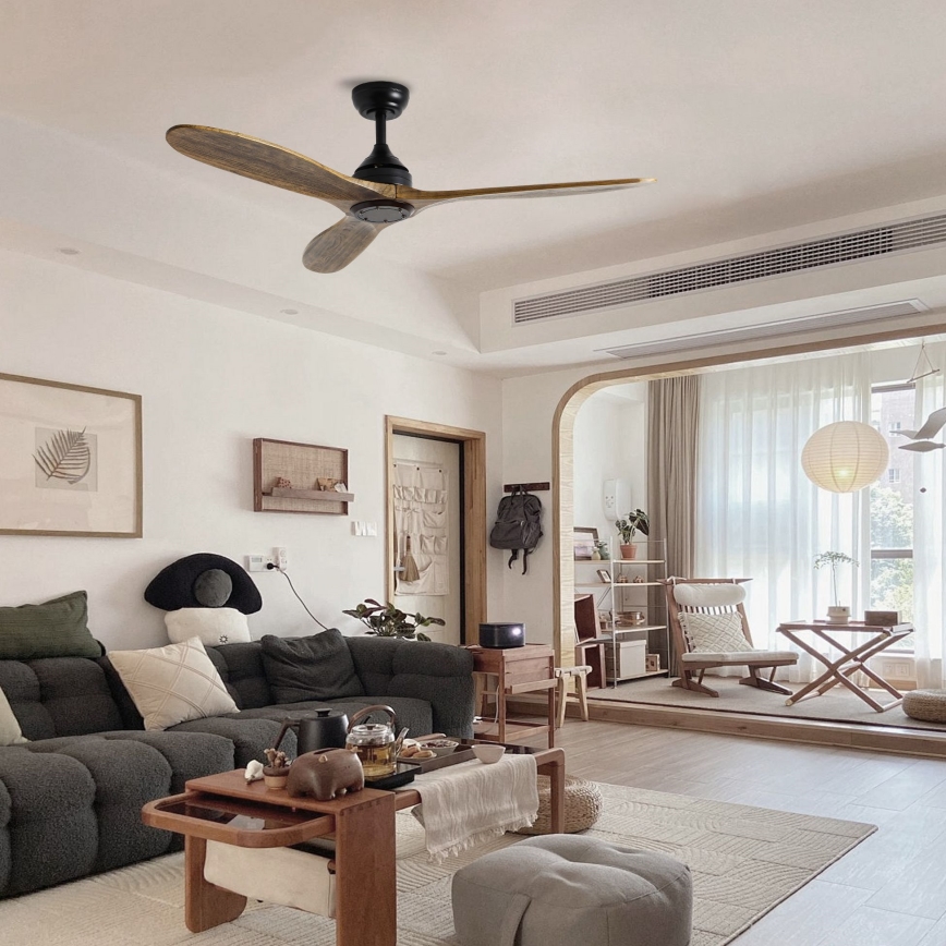 ZEVENTI - laeventilaator LAURIA Wi-Fi Tuya must/tamm + kaugjuhtimispult