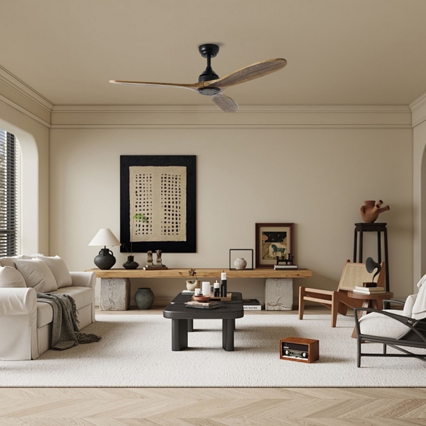 ZEVENTI - laeventilaator LAURIA Wi-Fi Tuya must/tamm + kaugjuhtimispult