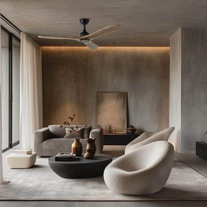 ZEVENTI - laeventilaator LAURIA Wi-Fi Tuya must/tamm + kaugjuhtimispult