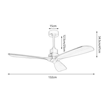 ZEVENTI - Laeventilaator LIONI Wi-Fi Tuya matt kroom/tamm + kaugjuhtimispult