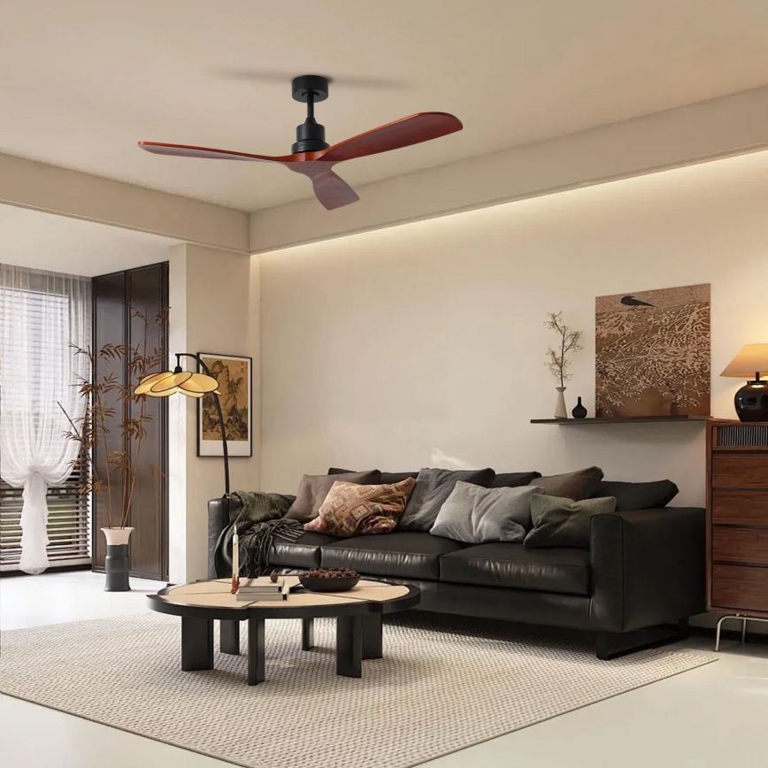 ZEVENTI - Laeventilaator LIONI Wi-Fi Tuya must/tamm + kaugjuhtimispult