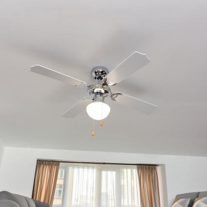 ZEVENTI - Laeventilaator NAVAGIO 1xE27/60W/230V must/valge