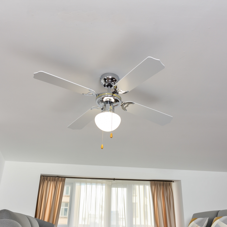ZEVENTI - Laeventilaator NAVAGIO 1xE27/60W/230V must/valge