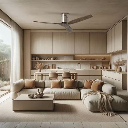 ZEVENTI - Laeventilaator SPELLO Wi-Fi Tuya mattkroom/tamm + kaugjuhtimispult