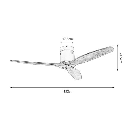 ZEVENTI - Laeventilaator SPELLO Wi-Fi Tuya mattkroom/tamm + kaugjuhtimispult