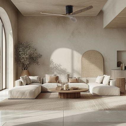 ZEVENTI - laeventilaator SPELLO Wi-Fi Tuya must/tamm + kaugjuhtimispult