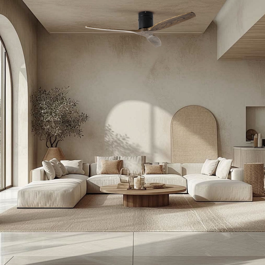 ZEVENTI - laeventilaator SPELLO Wi-Fi Tuya must/tamm + kaugjuhtimispult