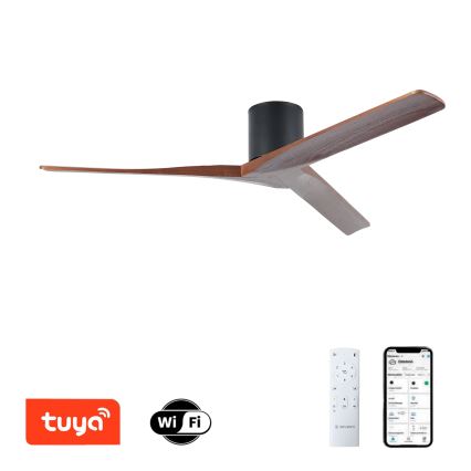 ZEVENTI - laeventilaator VELLON Wi-Fi Tuya must/pähkel + kaugjuhtimispult