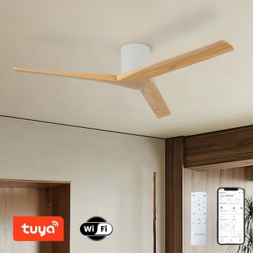 ZEVENTI - Laeventilaator VELLON Wi-Fi Tuya valge/paulownia + kaugjuhtimispult