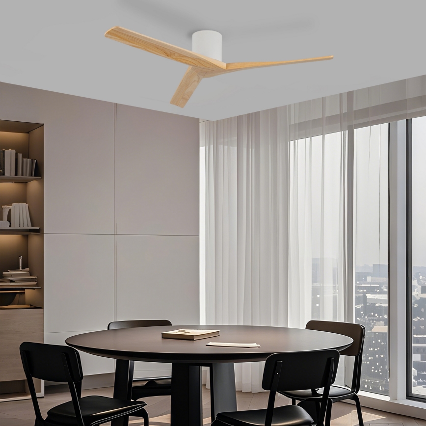 ZEVENTI - Laeventilaator VELLON Wi-Fi Tuya valge/paulownia + kaugjuhtimispult