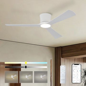 ZEVENTI - LED hämardatav laeventilaator AUREX LED/24W/230V 3000/4000/6000K Wi-Fi Tuya valge + kaugjuhtimispult
