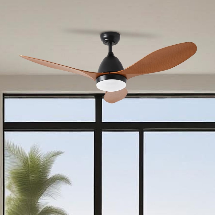ZEVENTI - LED Hämardatav laeventilaator MURO LED/18W/230V 3000-6000K Wi-Fi Tuya must + kaugjuhtimispult