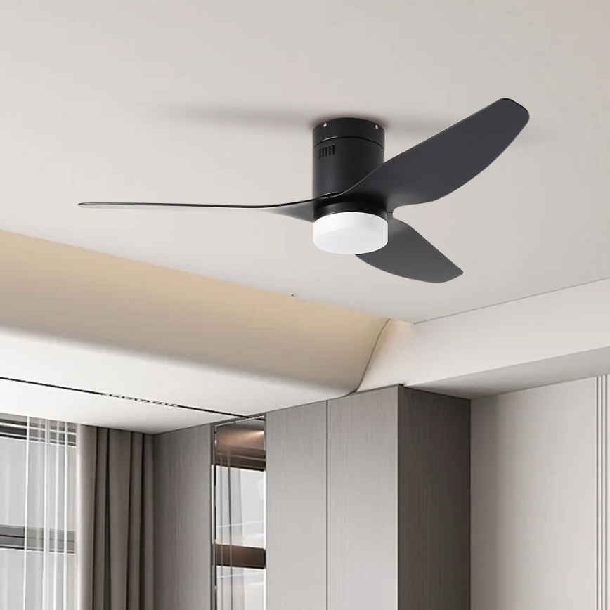 ZEVENTI - LED Hämardatav laeventilaator PADUA LED/18W/230V 3000-6000K Wi-Fi Tuya must + kaugjuhtimispult