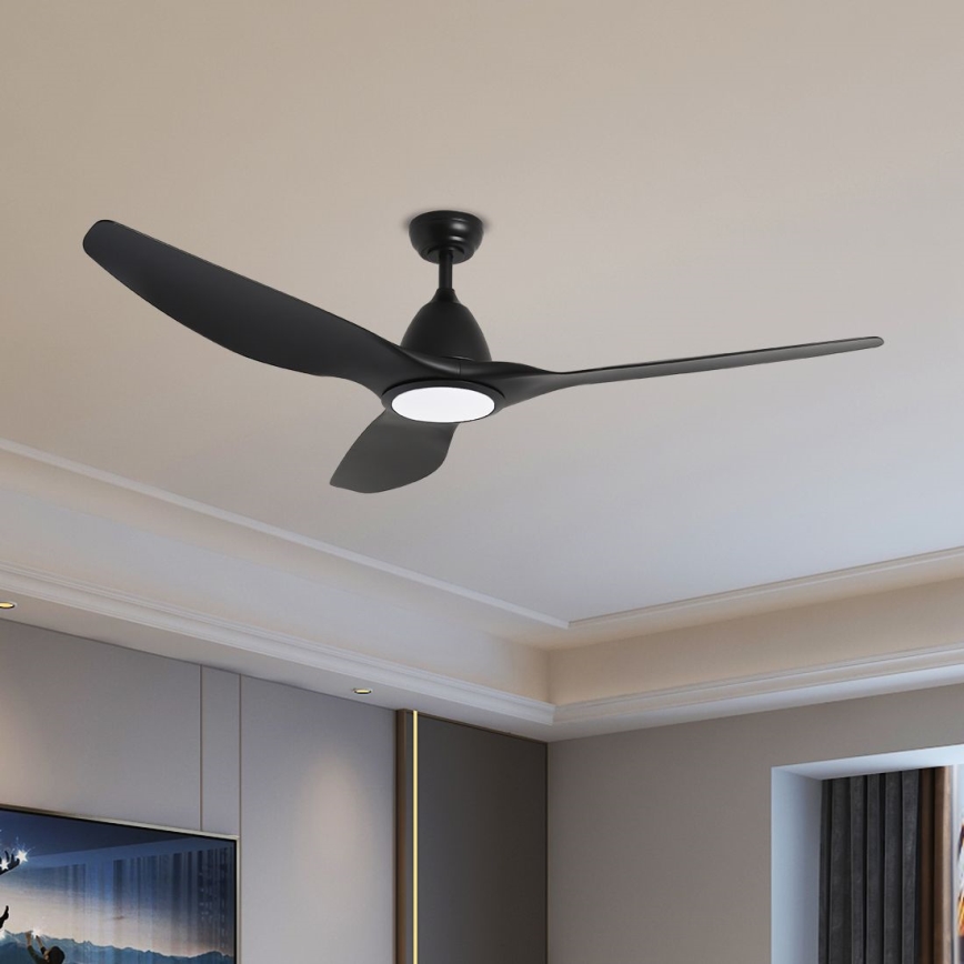 ZEVENTI - LED Hämardatav laeventilaator URBINO LED/20W/230V 3000-6000K Wi-Fi Tuya must + kaugjuhtimispult