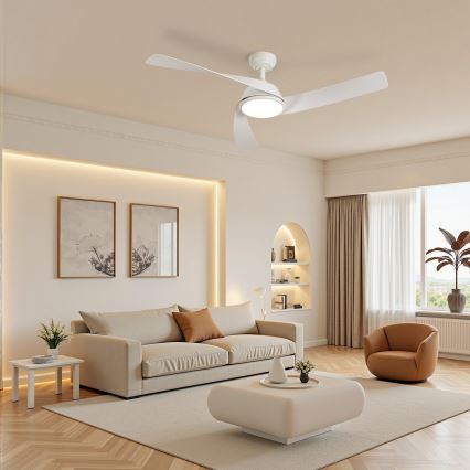 ZEVENTI - LED hämardatav laeventilaator AERYS LED/24W/230V 3000/4000/6000K Wi-Fi Tuya valge + kaugjuhtimispult