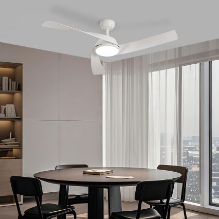 ZEVENTI - LED hämardatav laeventilaator AERYS LED/24W/230V 3000/4000/6000K Wi-Fi Tuya valge + kaugjuhtimispult
