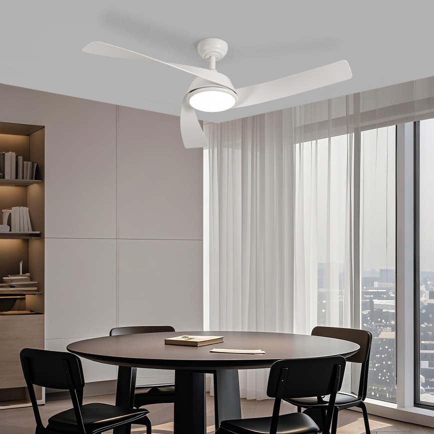 ZEVENTI - LED hämardatav laeventilaator AERYS LED/24W/230V 3000/4000/6000K Wi-Fi Tuya valge + kaugjuhtimispult