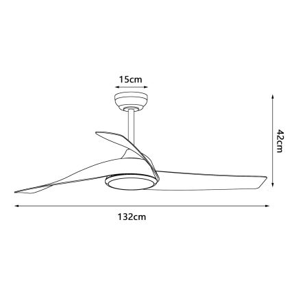 ZEVENTI - LED-hämardatav laeventilaator AERYS LED/24W/230V 3000/4000/6000K Wi-Fi Tuya must/pähkel + kaugjuhtimispult