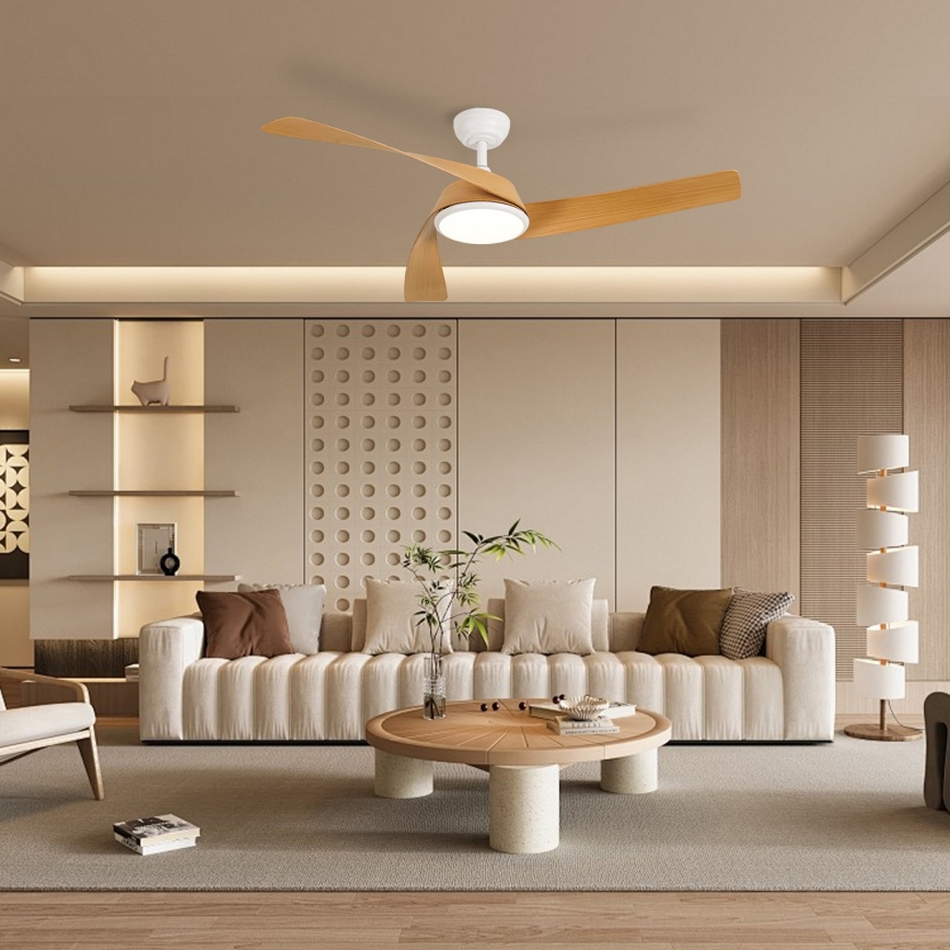 ZEVENTI - LED-hämardatav laeventilaator AERYS LED/24W/230V 3000/4000/6000K Wi‑Fi Tuya valge/tamm + kaugjuhtimispult