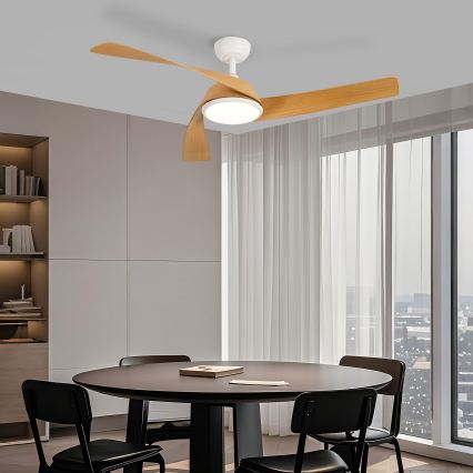 ZEVENTI - LED-hämardatav laeventilaator AERYS LED/24W/230V 3000/4000/6000K Wi‑Fi Tuya valge/tamm + kaugjuhtimispult