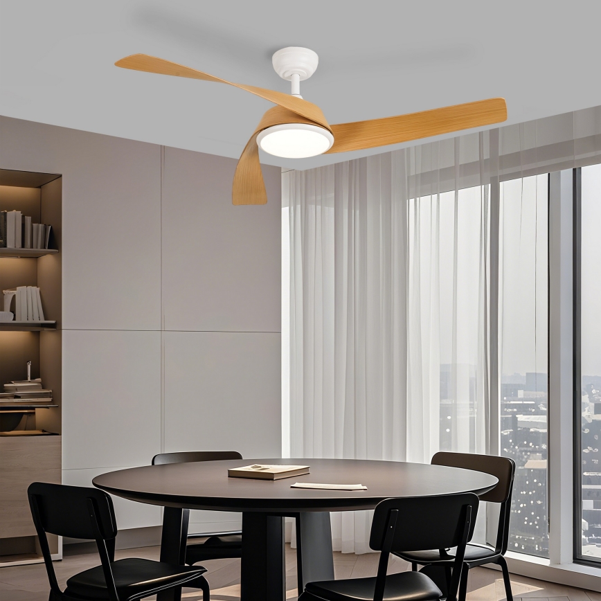 ZEVENTI - LED-hämardatav laeventilaator AERYS LED/24W/230V 3000/4000/6000K Wi‑Fi Tuya valge/tamm + kaugjuhtimispult