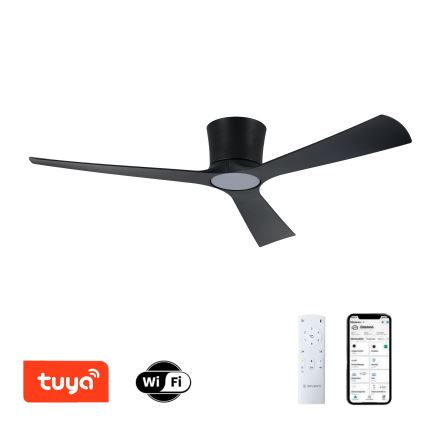 ZEVENTI - LED hämardatav laeventilaator AUREX LED/24W/230V 3000/4000/6000K Wi-Fi Tuya must + kaugjuhtimispult