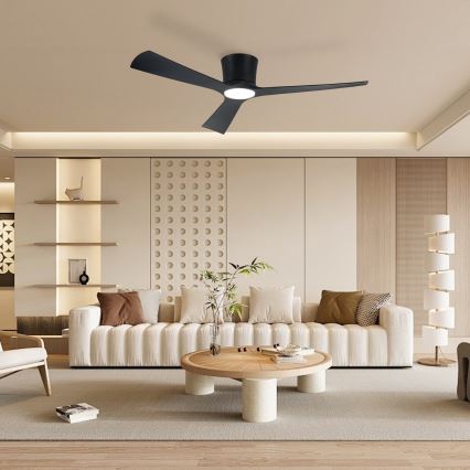 ZEVENTI - LED hämardatav laeventilaator AUREX LED/24W/230V 3000/4000/6000K Wi-Fi Tuya must + kaugjuhtimispult