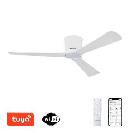 ZEVENTI - AUREX hämardatav LED-laeventilaator 24W/230V 3000/4000/6000K Wi‑Fi Tuya valge + kaugjuhtimispult