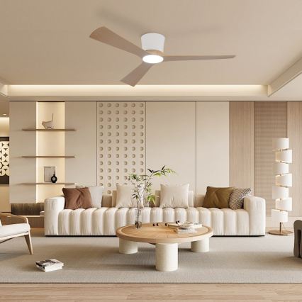 ZEVENTI - Hämardatav LED laeventilaator AUREX LED/24W/230V 3000/4000/6000K Wi-Fi Tuya valge/tamm + kaugjuhtimispult