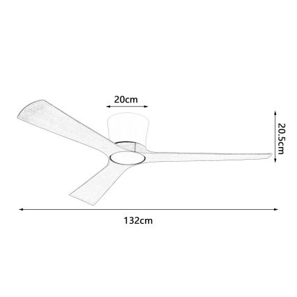 ZEVENTI - Hämardatav LED laeventilaator AUREX LED/24W/230V 3000/4000/6000K Wi-Fi Tuya valge/tamm + kaugjuhtimispult
