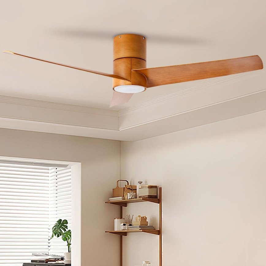 ZEVENTI - LED Laeventilaator BARROSA LED/18W/230V 3000/4000/6000K Wi-Fi Tuya pruun + kaugjuhtimispult
