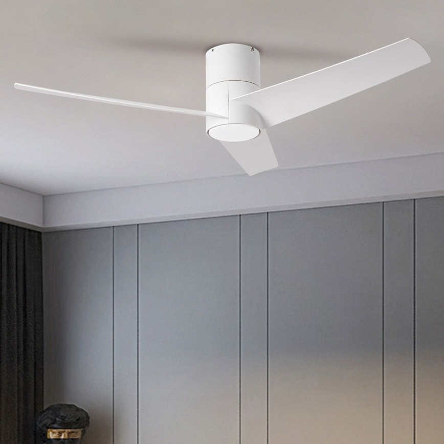 ZEVENTI - LED Laeventilaator BARROSA LED/18W/230V 3000/4000/6000K Wi-Fi Tuya valge + kaugjuhtimispult