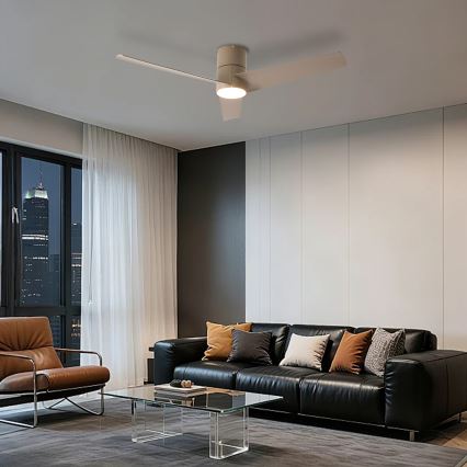 ZEVENTI - LED laeventilaator BARROSA LED/18W/230V 3000/4000/6000K Wi-Fi Tuya beež + kaugjuhtimispult