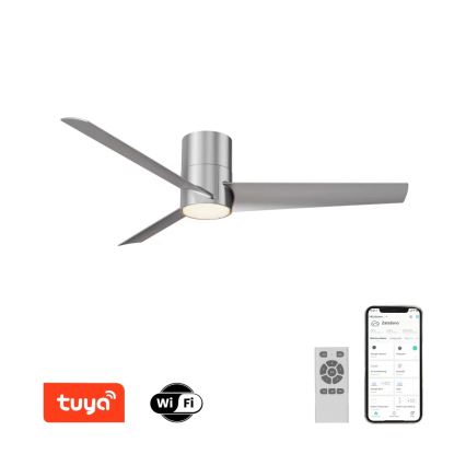 ZEVENTI - LED Laeventilaator BARROSA LED/18W/230V 3000/4000/6000K Wi-Fi Tuya matt kroom + kaugjuhtimispult