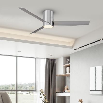 ZEVENTI - LED Laeventilaator BARROSA LED/18W/230V 3000/4000/6000K Wi-Fi Tuya matt kroom + kaugjuhtimispult