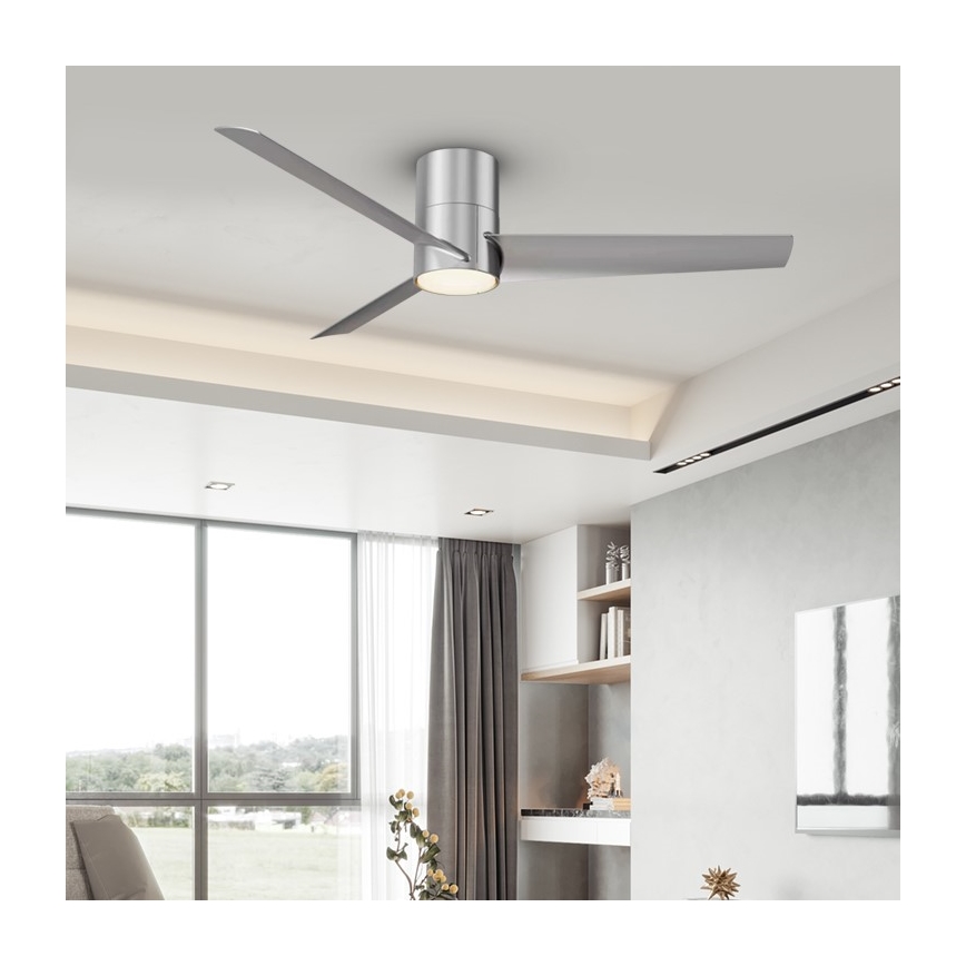 ZEVENTI - LED Laeventilaator BARROSA LED/18W/230V 3000/4000/6000K Wi-Fi Tuya matt kroom + kaugjuhtimispult
