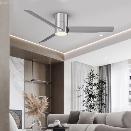 ZEVENTI - LED Laeventilaator BARROSA LED/18W/230V 3000/4000/6000K Wi-Fi Tuya matt kroom + kaugjuhtimispult