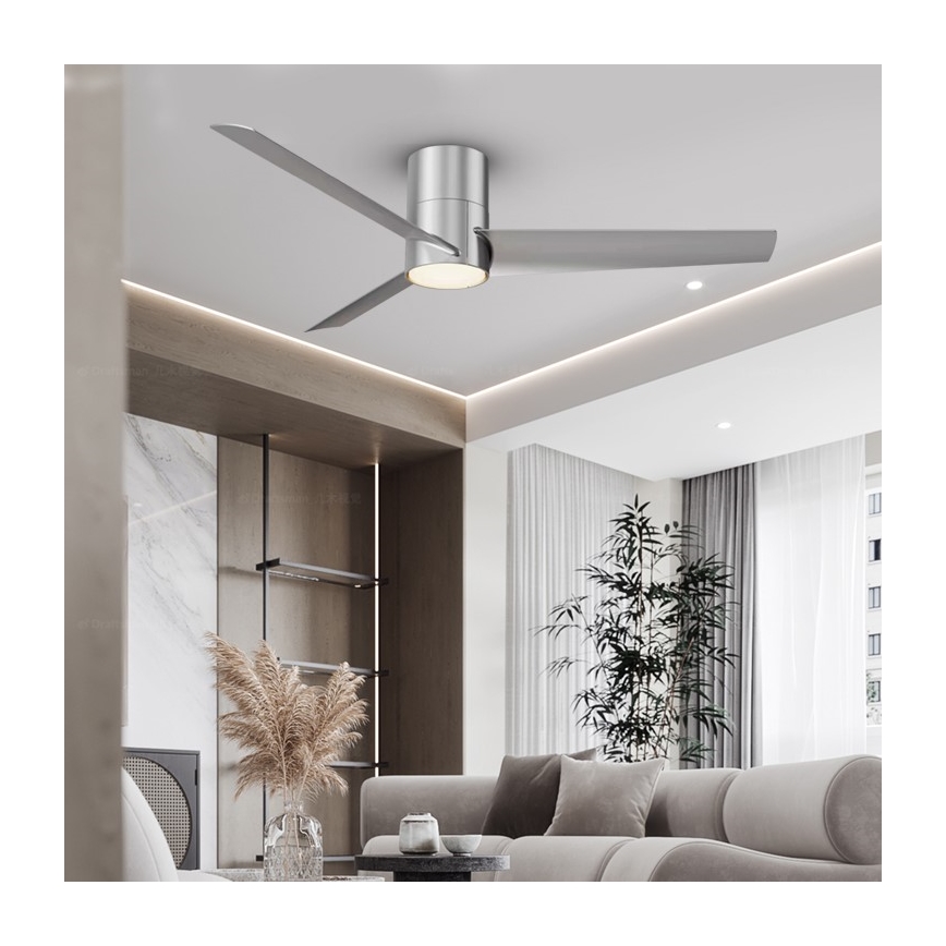 ZEVENTI - LED Laeventilaator BARROSA LED/18W/230V 3000/4000/6000K Wi-Fi Tuya matt kroom + kaugjuhtimispult