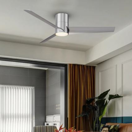 ZEVENTI - LED Laeventilaator BARROSA LED/18W/230V 3000/4000/6000K Wi-Fi Tuya matt kroom + kaugjuhtimispult