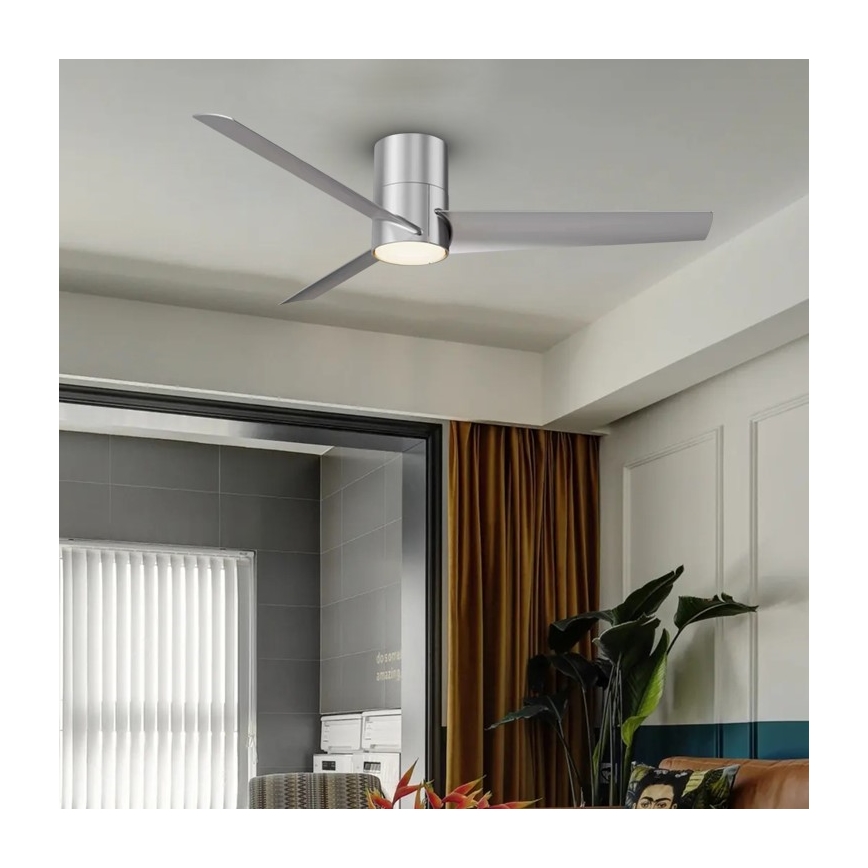 ZEVENTI - LED Laeventilaator BARROSA LED/18W/230V 3000/4000/6000K Wi-Fi Tuya matt kroom + kaugjuhtimispult