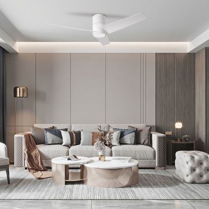 ZEVENTI - LED laeventilaator BARROSA LED/18W/230V 3000/4000/6000K Wi-Fi Tuya valge + kaugjuhtimispult