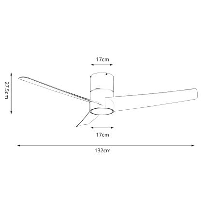 ZEVENTI - LED laeventilaator BARROSA LED/18W/230V 3000/4000/6000K Wi-Fi Tuya valge + kaugjuhtimispult
