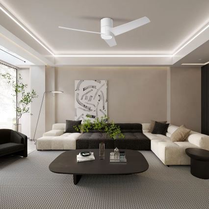 ZEVENTI - LED Laeventilaator BARROSA LED/18W/230V 3000/4000/6000K Wi-Fi Tuya valge + kaugjuhtimispult